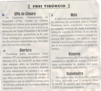 CPIs da Câmara. Jornal Correio da Cidade, 24 a 30 abril 2021, 1576ª ed., Caderno Opinião, Frei Tibúrcio, p. 8.