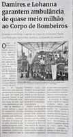 Damires e Lohanna garantem ambulância de quase meio milhão ao Corpo de Bombeiros. Jornal Correio da Cidade, Conselheiro Lafaiete, 20 a 26 dez. 2025, 1810ª ed., Política, p. 4.