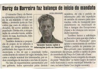 Darcy da Barreira faz balanço de início do mandato. Jornal Correio da Cidade, Conselheiro Lafaiete, 25 fev. 2017 a 03 mar. 2017, 1358ª ed.,Caderno Política, p. 6.