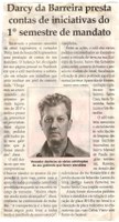 Darcy da Barreira presta contas de iniciativas do 1° semestre de mandato. Jornal Correio da Cidade, Conselheiro Lafaiete, 29 jul. 2017 a 04 ago. 2017, 1380ª ed., Caderno Política,p.4.