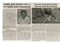 Derrame de santinhos: justiça multa 26 candidatos. Jornal Correio da Cidade, Conselheiro Lafaiete, 22 a 28 out. 2016, 1340ª ed. , Caderno Política, p. 4.