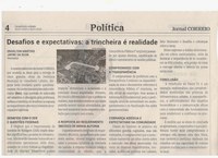 Desafios e expectativas: a trincheira é realidade. Jornal Correio da Cidade, Conselheiro Lafaiete de 20 a 26 de jan. de 2024, 1714ª ed., Política, p. 4.