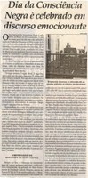 Dia da Consciência Negra é celebrado em discurso emocionante. Jornal Correio da Cidade, Conselheiro Lafaiete, 24 nov. 2018 a 30 nov. 2018, 1449ª ed., Caderno Comunidade, p. 18.