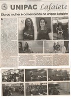 Dia da mulher é comemorado na Unipac Lafaiete. Jornal Correio da Cidade, Conselheiro Lafaiete, 11 mar. 2017 a 17 mar. 2017, 1360ª ed., Caderno Comunidade, p. 18.