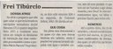Dúvida Atroz. Jornal Correio, Conselheiro Lafaiete, 25 Setembro 2021, 1595ª ed., Caderno Opinião, Frei Tibúrcio, p. 08.