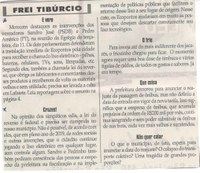 É vero; Cruzes. Jornal Correio da Cidade, Conselheiro Lafaiete, 15 jun. 2019 a 21 jun., Opinião, Frei Tibúrcio, p. 8.