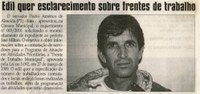 Edil quer esclarecimentos sobre frentes de trabalho. Jornal Correio da Cidade, Conselheiro Lafaiete,  13 fev. 2010, p. 02