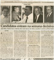  Eleições 2006: candidatos entram na semana decisiva José Milton, Vicente Faria e Diarlhes têm mais chances de vitória, acreditam analistas políticos locais. Jornal Correio da Cidade, Conselheiro Lafaiete, 04 mar. 2006, 793ª ed., p. 04.