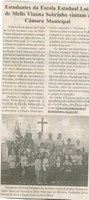 Estudantes da Escola Estadual Luiz de Mello Vianna Sobrinho visitam a Câmara Municipal. Jornal  Nova Gazeta, Conselheiro Lafaiete, 15 set. 2007, 497ª ed., p. 08