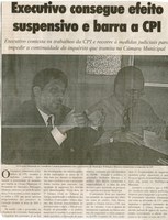 Executivo consegue efeito suspensivo e barra CPI. Jornal O Dossiê, Conselheiro Lafaiete, 27 out. 2007, 175ª ed., p. 08.