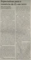 Expectativas para o comércio de CL em 2022. Jornal Correio da Cidade, Conselheiro Lafaiete, 25 de dez. de 2021, 1608ª ed., Caderno Opinião, p. 8.