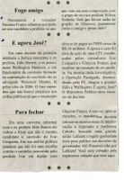 Fogo amigo ; E agora José; Para fechar. Correio de Minas, Conselheiro Lafaiete, Sem Censura, 418ª ed. ano XIII, p .3.