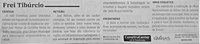 Frei Tibúrcio. Jornal Correio da Cidade, Conselheiro Lafaiete de 09 a 15 de set. de 2023, 1696ª ed., Opinião, p. 06.