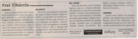 Frei Tibúrcio. Jornal Correio da Cidade, Conselheiro Lafaiete de 13 a 19 de abr. de 2024, 1726ª ed., Opinião, p. 06.