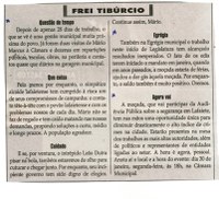 Frei Tibúrcio, Questão de tempo, Egrégia, Agora Vai. Jornal Correio da Cidade, Conselheiro Lafaiete, 28 jan. 2017 a 03 fev. 2017, 1354ª ed. Caderno Opinião, p. 8.