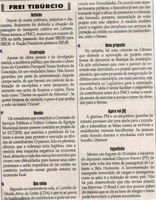 Frustração, Bomba; Que Coisa; Nova Proposta. Jornal Correio da Cidade, 08 jun. a 14 jun, 1477ª ed., Caderno Opinião, Frei Tibúrcio, p. 8.