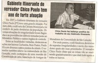 Gabinete itinerante do vereador Chico Paulo tem ano de forte atuação. Jornal Correio da Cidade, Conselheiro Lafaiete, 25 nov. 2017 a 01 dez. 2017, 1397ª ed., Caderno Política, p 04.