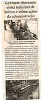 Gabinete itinerante visita terminal de ônibus e cobra ações da administração. Jornal Correio da Cidade, 03 mar. 2018 a 09 mar. 2018, Conselheiro Lafaiete, 1411ª ed., Caderno Político, p. 6.
