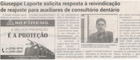 Giuseppe Laporte solicita resposta à reivindicação de reajuste para auxiliares de consultório dentário. Jornal Correio da Cidade, Conselheiro Lafaiete, 18 a 24 de mai. 2024, 1731ª ed., Política, p. 4.