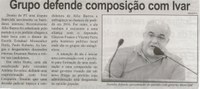 Grupo defende composição com Ivar. Correio de Minas, Conselheiro Lafaiete, 21 mar. 2015, p. 02.
