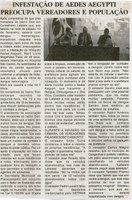 Infestação de Aedes Aegypti preocupa vereadores e população. Jornal Nova Gazeta, Conselheiro Lafaiete,  20 a 26 de fev. 2016, 869ª ed., Caderno Gerais, p. 16.