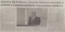 Iniciativa do Professor Oswaldo Barbosa incentiva o cuidado e a sustentabilidade com espaços públicos. Jornal Correio da Cidade, Conselheiro Lafaiete, 08 de out. de 2022, 1648ª ed., Caderno Política, p. 4.