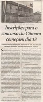 Inscrições para o concurso da Câmara começam dia 18. Jornal Correio da Cidade, 02 fev. 2019 a 08 fev. 2019. 1459ª ed., Caderno Política, p. 4.