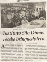  Instituto São Dimas recebe brinquedoteca. Jornal Correio da Cidade, 06 jul. a 12 jul, 1481ª ed., Caderno Saúde, p. 34.