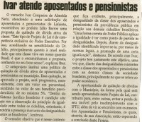 Ivar atende aposentados e pensionistas. Jornal Correio da Cidade, Conselheiro Lafaiete, 31 mar. 2006, 797ª ed., p. 32. 