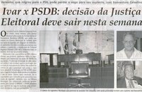 Ivar x PSDB decisão da Justiça Eleitoral deve sair nesta semana:  vereador, que  migrou para o PSB, pode perder a vaga para seu suplente, José Boaventura Celestino. Jornal Correio da Cidade,  Conselheiro Lafaiete, 24 set. 2011, p. 02.