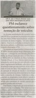 PM esclarece questionamento sobre remoção de veículos. Jornal Correio da Cidade, Conselheiro Lafaiete, 26 dez. 2014, p. 4. 