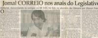 Jornal Correio nos anais do Legislativo editorial denunciando os perigos da BR 040 ... . Jornal Correio da Cidade, Conselheiro Lafaiete, 05 abr. 2008, p. 4.