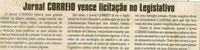 Jornal Correio vence licitação no Legislativo. Jornal Correio da Cidade, Conselheiro Lafaiete, 08 abr. 2006, 798ª ed., p. C1.