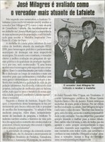 José Milagres é avaliado como o vereador mais atuante de Lafaiete. Jornal Correio da Cidade, Conselheiro lafaiete,  23 out. 2010, p. 4.