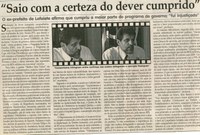 Júlio Barros: " Saio com a certeza do dever cumprido": o ex-prefeito de Lafaiete afirma que cumpriu a maior parte do programa de governo; "fui injustiçado". Jornal Correio da Cidade, 03 jan, 2009, p. 4.