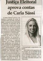 Justiça Eleitoral aprova contas de Carla Sassi. Jornal Correio da Cidade, Conselheiro Lafaiete, 03 a 09 dez. 2016, 1346ª ed., Caderno Política, p.6.