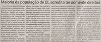 Maioria da população de CL acredita ter somente direitos. Jornal Correio da Cidade, Conselheiro Lafaiete de 22 a 28 de jul. de 2023, 1689ª ed., Opinião, p. 6.