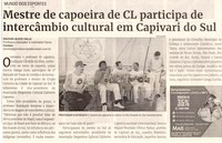 Mestre de capoeira de CL participa de intercâmbio cultural em Capivari do Sul. Jornal Correio da Cidade, Conselheiro Lafaiete de 14 a 20 de jan. de 2023, 1662ª ed. Caderno Esporte, p.33.