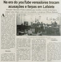 Na era do You Tube vereadores trocam acusações e farpas em Lafaiete . Jornal Correio da Cidade, 19 set. 2015, 418ª ed. , ano XIII, p. 5.