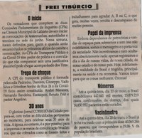 O início / tropa de choque. Jornal Correio da Cidade, 22 a 28 maio 2021, 1577ª ed., Caderno Opinião, Frei Tibúrcio, p.08.