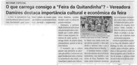 O que carrega consigo a "Feira da Quintandinha"? - Vereadora Damires destaca a importância cultural e econômica da feira. Jornal Correio da Cidade, Conselheiro Lafaiete, 21 a 27 mar. 2026, 1819ª ed., Política, p. 4.