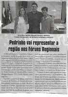 Pedrinho vai representar região nos Fóruns Regionais. Jornal Correio da Cidade, Conselheiro Lafaiete, 11 fev. 2017 a 17 fev. 2017, 1356ª ed.,Caderno Política, p. 4.