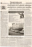 Policlínica de Lafaiete substitui analgésicos comuns por morfina. Jornal Correio da Cidade, Conselheiro Lafaiete, 21 out. 2017 a 27 out. 2017, 1392ª ed., Caderno Comunidade, p 10.