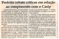 Prefeito rebate críticas em relação ao rompimento com o Casip. Jornal Correio da Cidade, Conselheiro Lafaiete, 14 out. 2017 a 20 out. 2017, 1391ª ed., Caderno Política, p 6.