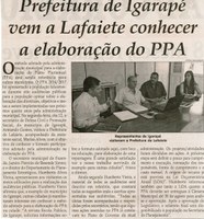 Prefeitura de Igarapé vem a Lafaiete conhecer a elaboração do PPA. Jornal Correio da Cidade, Conselheiro Lafaiete.  17 ago. 2013, p. 02.