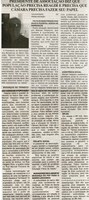 Presidente de associação diz que população precisa reagir e precisa que Câmara precisa fazer seu papel. Jornal Nova Gazeta,  Conselheiro Lafaiete,   20 a 26 de fev. 2016, 869ª ed., Caderno Gerais, p. 13.