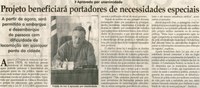 Projeto beneficiará portadores de necessidades especiais: a partir de agora, será  permitido o embarque e desembarque de pessoas com dificuldade de locomoção em qualquer ponto da ... . Jornal Correio da Cidade, Conselheiro Lafaiete,  27 jun. 2009, p. 02.