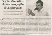 Projeto corta salários de vereadores de CL pela metade. Jornal Correio da Cidade, Conselheiro Lafaiete, 19 a 25 mar. 2016, 1309ª ed. , Caderno Política, p. 4.