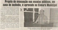 Projeto de evacuação nas escolas públicas, em caso de incêndio, é aprovado na Câmara Municipal . Jornal Correio da Cidade, Conselheiro Lafaiete, 03 nov. 2018 a 09 nov. 2018, 1446ª ed. ,Caderno Especial, p. C1.