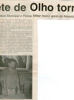 Projeto Lafaiete de Olho  torna-se realidade: parceria entre Câmara de Dirigentes Logistas, Prefeitura MUnicipal e Polícia Militar mais o apoio... . Jornal O Dossiê, Conselheiro Lafaiete, 21 fev. 2006, ed. 111, p. 08 PARTE II.